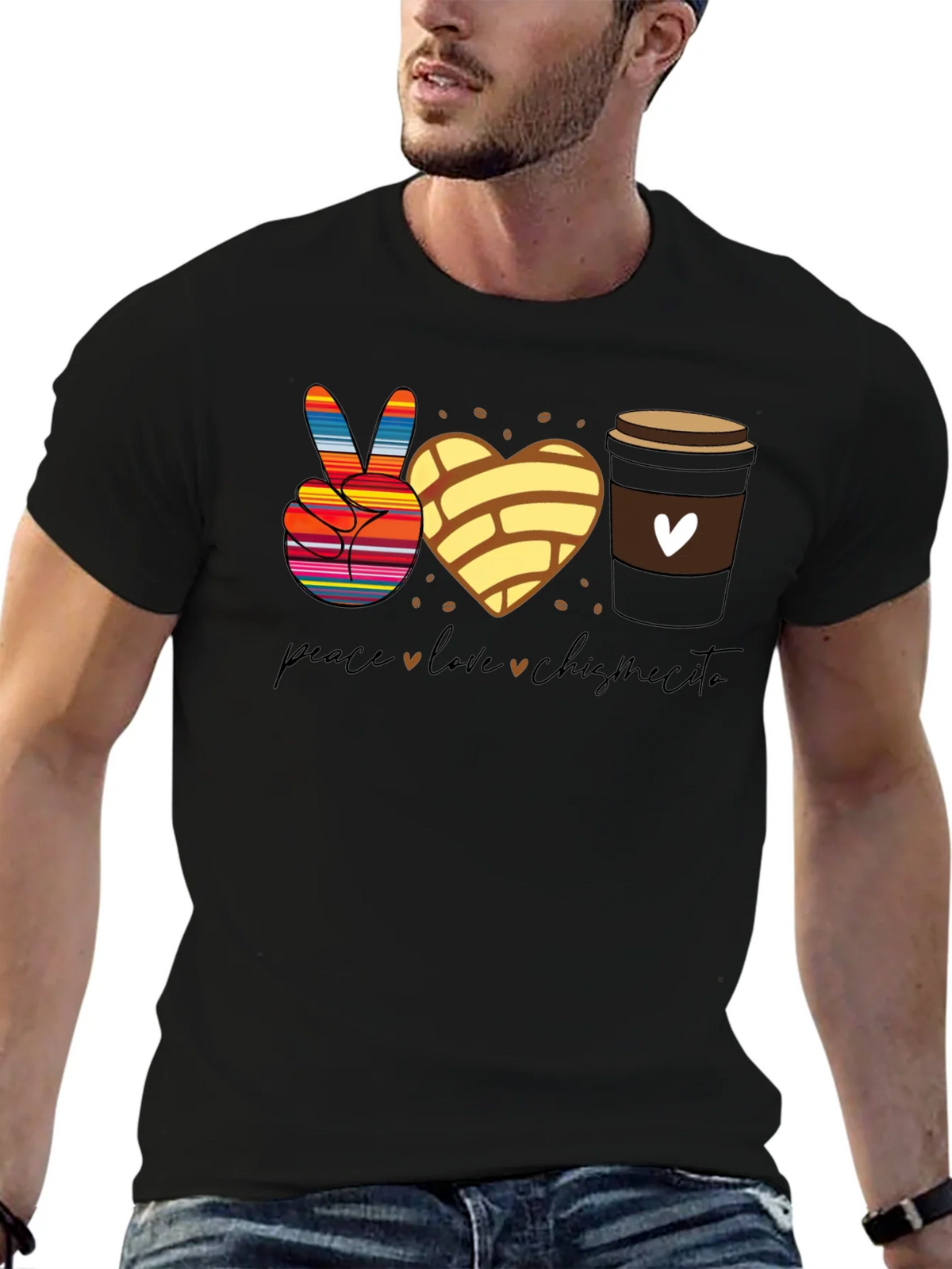 Peace Love Chismecito Shirt - Concha & Coffee product image 6