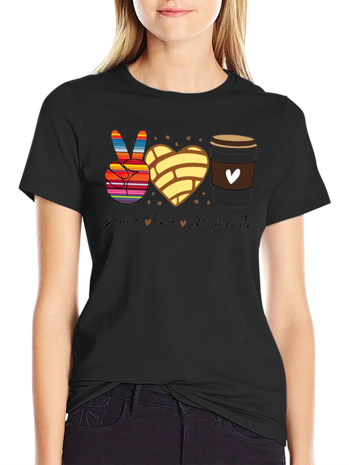 Peace Love Chismecito Shirt - Concha & Coffee product image 2