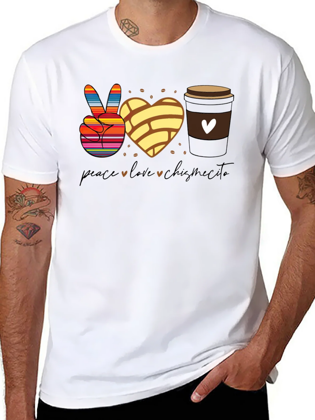Peace Love Chismecito Shirt - Concha & Coffee product image 7