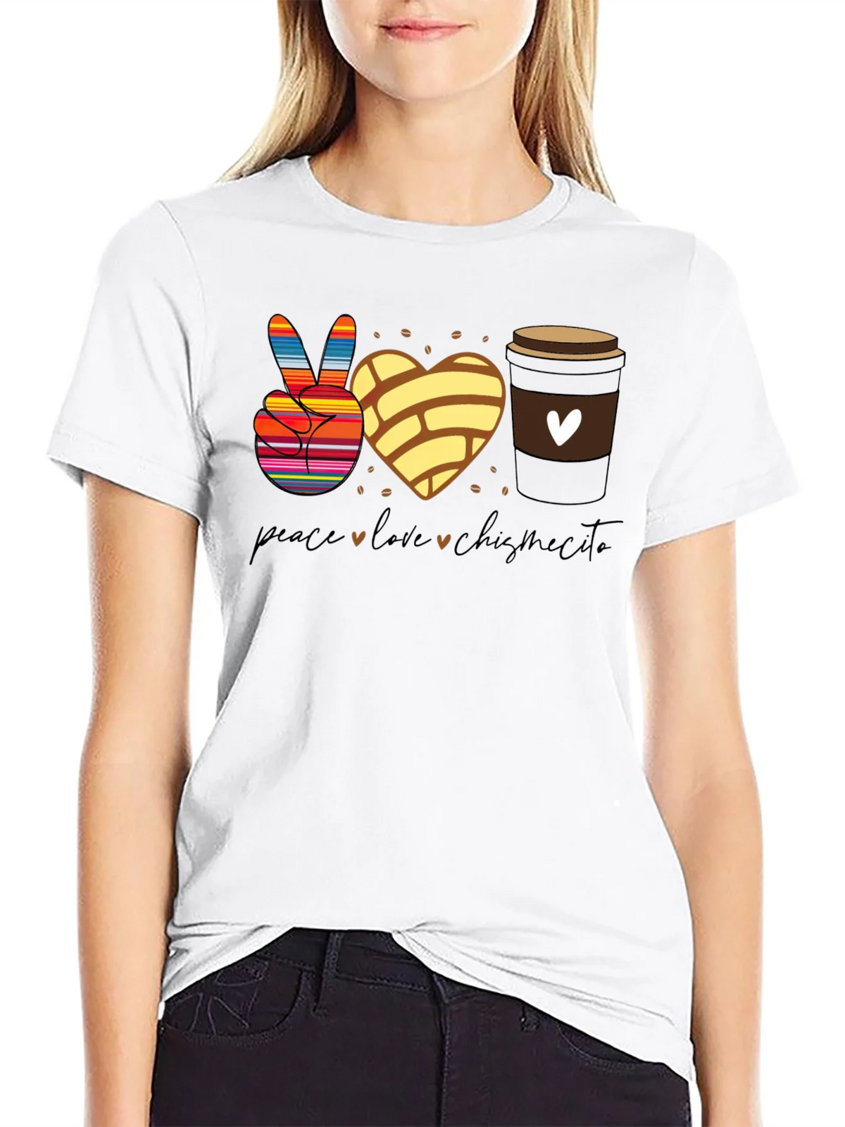 Peace Love Chismecito Shirt - Concha & Coffee product image 8