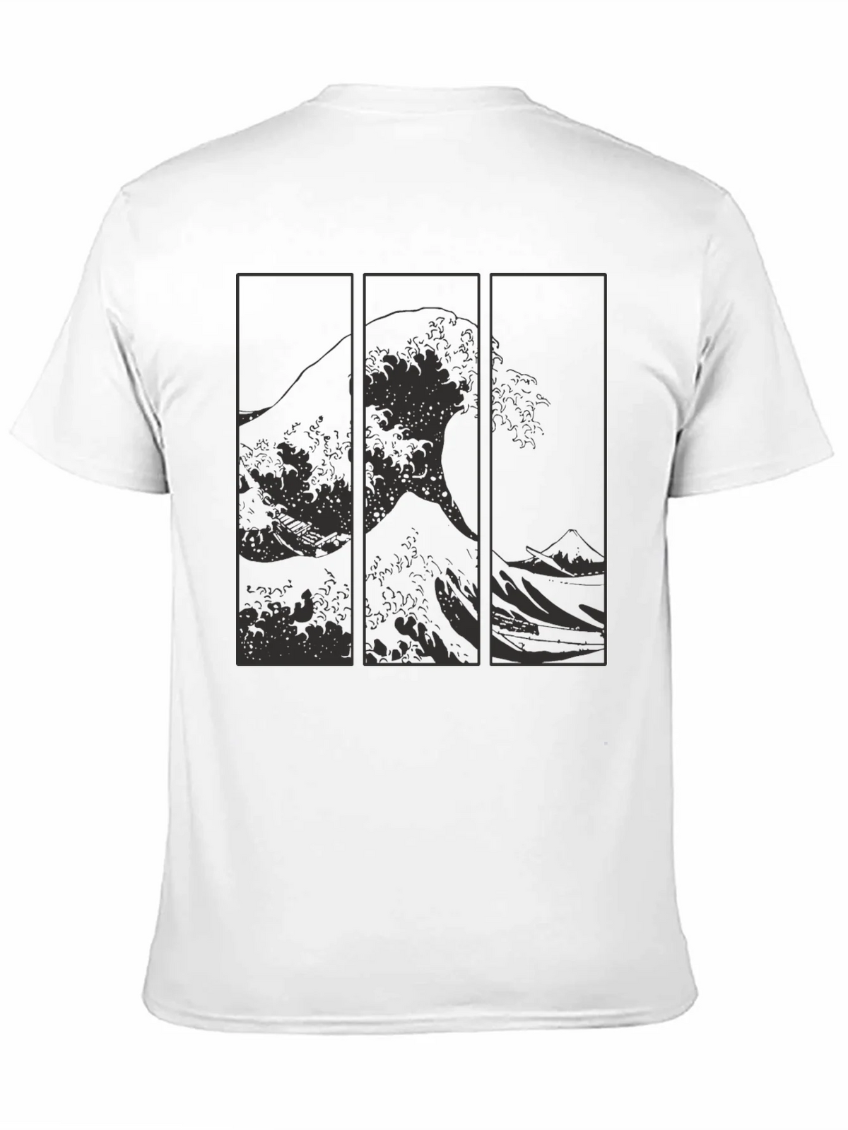 Great Wave Triptych Black T-Shirt - Artistic Style product image 10