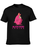 Alien Mind Inside Graphic Tee - Black Cotton Blend T-Shirt product image 1