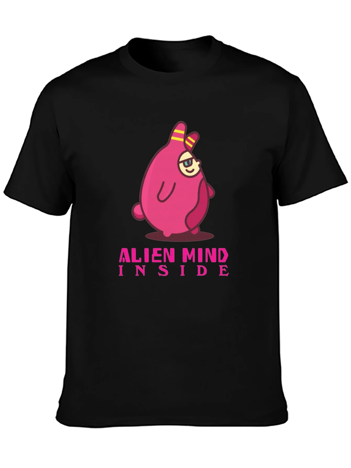 Alien Mind Inside Graphic Tee - Black Cotton Blend T-Shirt product image 1