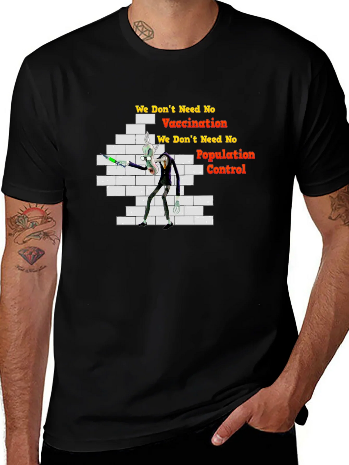 Anti-Vaccination Cartoon T-Shirt product image 1
