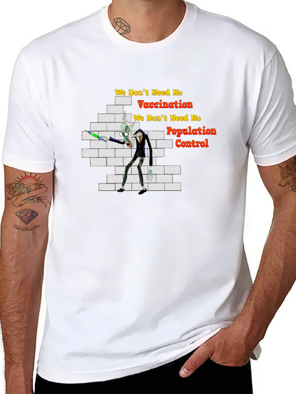 Anti-Vaccination Cartoon T-Shirt product image 7