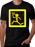 Funny Running Man Drinking T-Shirt - Black product image 1