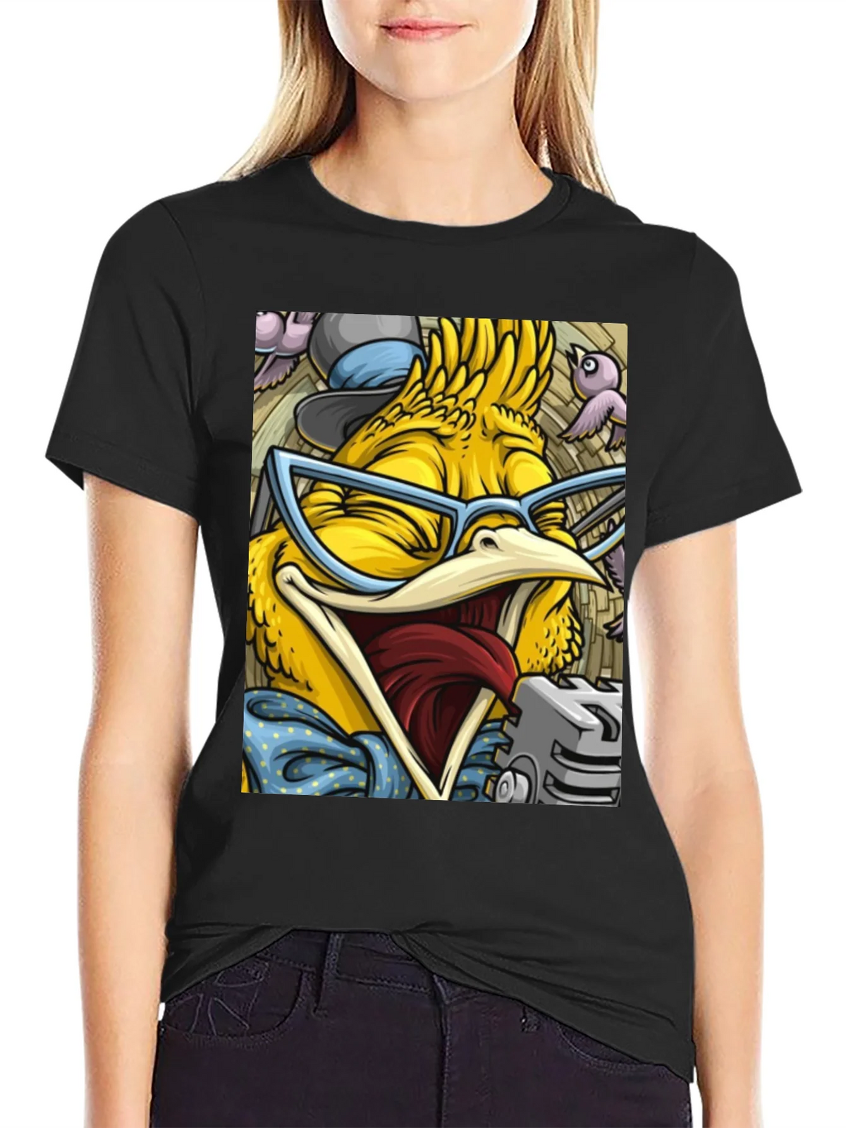 Cartoon Bird Graphic T-Shirt product image 2