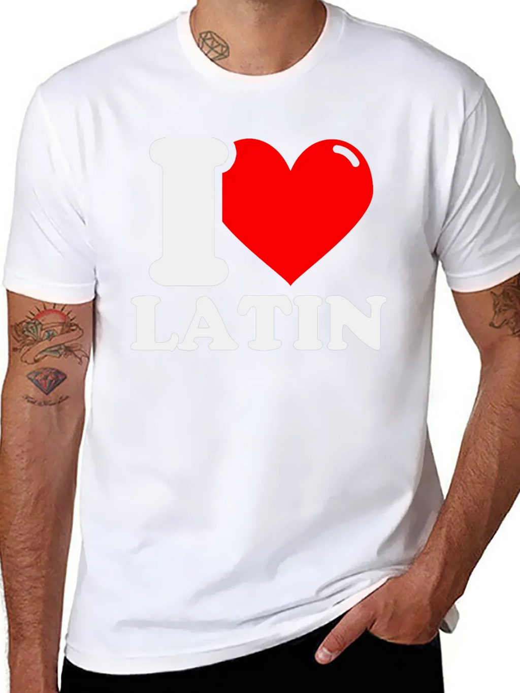 I Love Latin T-Shirt - Black Graphic Tee product image 7
