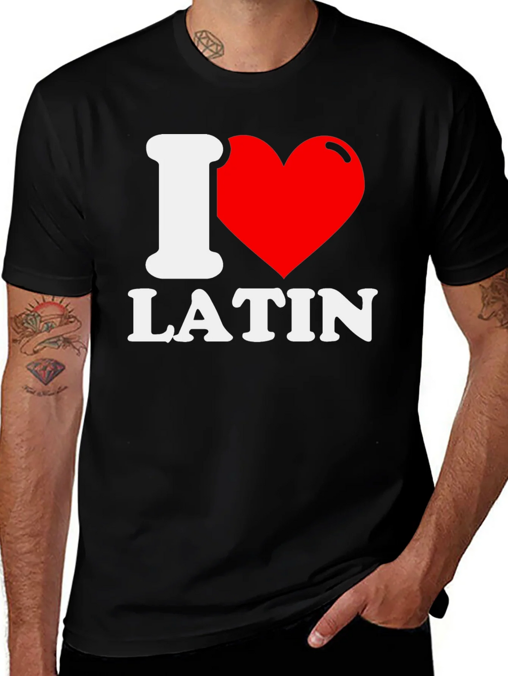 I Love Latin T-Shirt - Black Graphic Tee product image 1