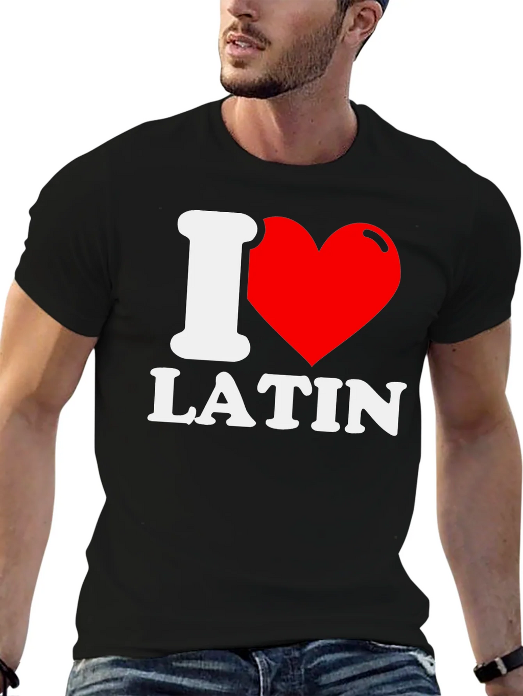 I Love Latin T-Shirt - Black Graphic Tee product image 6