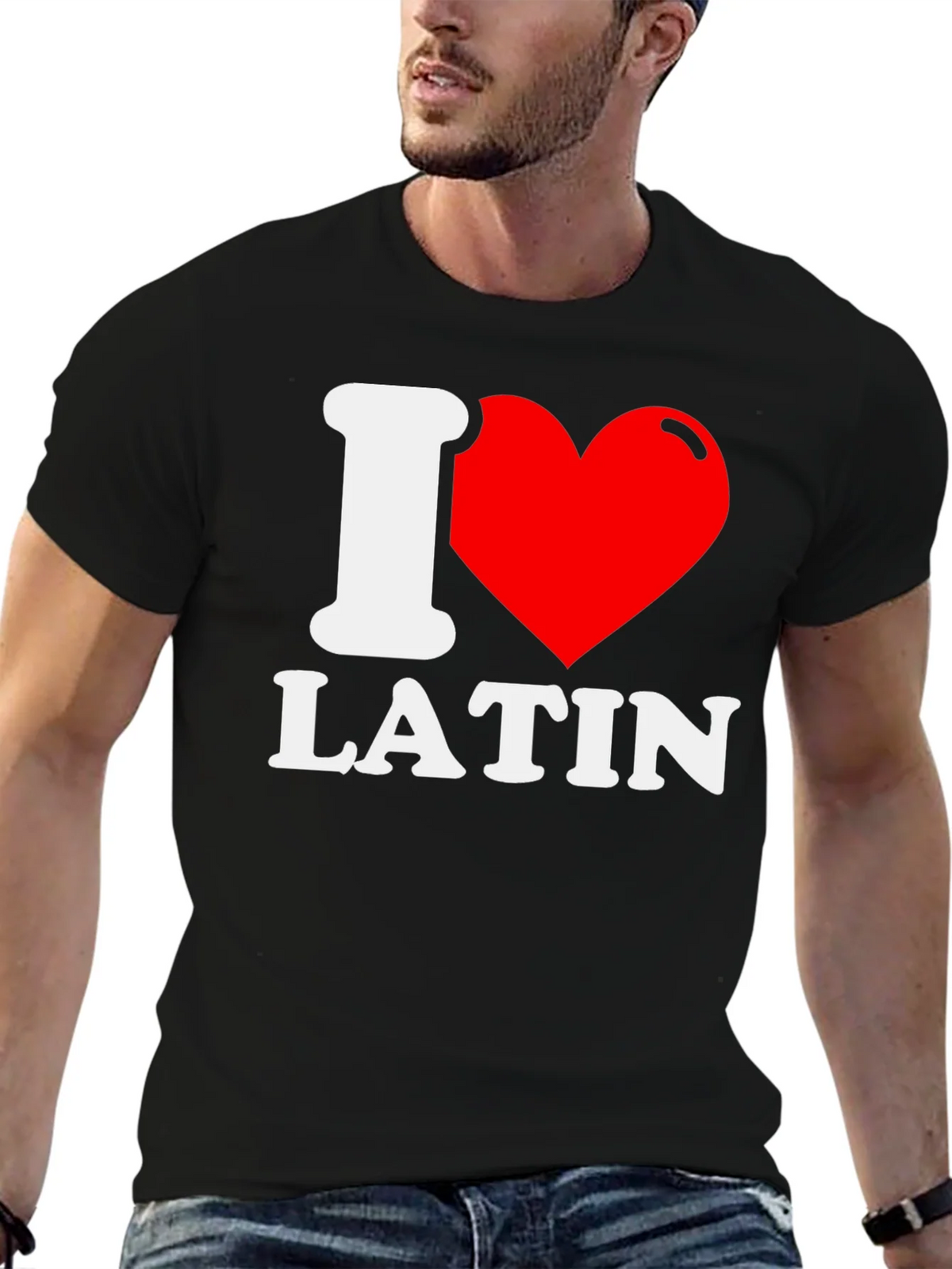 I Love Latin T-Shirt - Black Graphic Tee product image 6