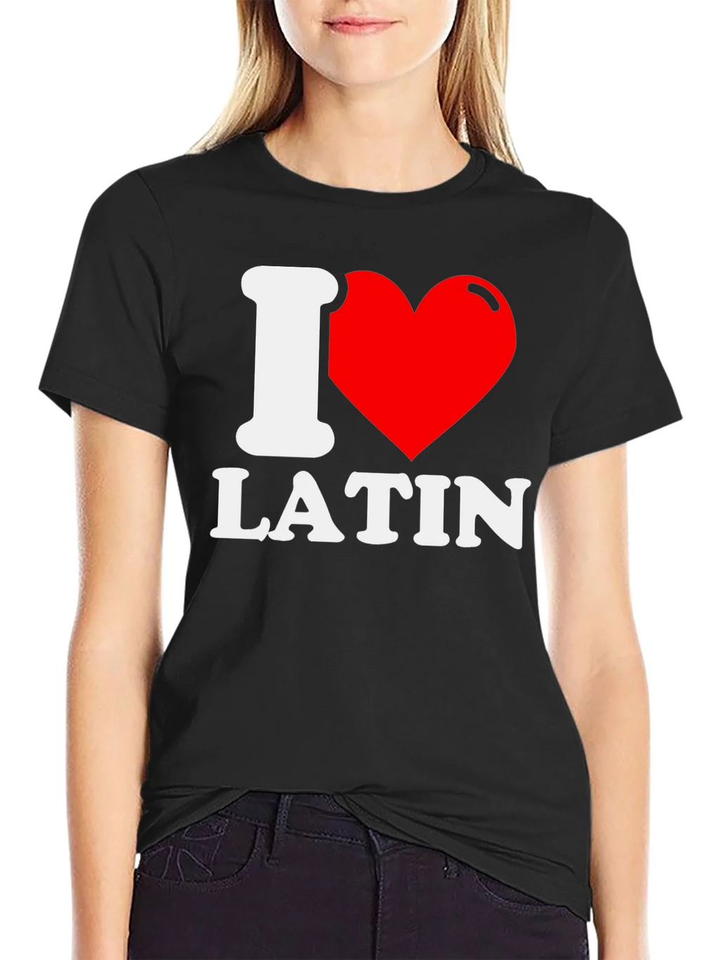 I Love Latin T-Shirt - Black Graphic Tee product image 2