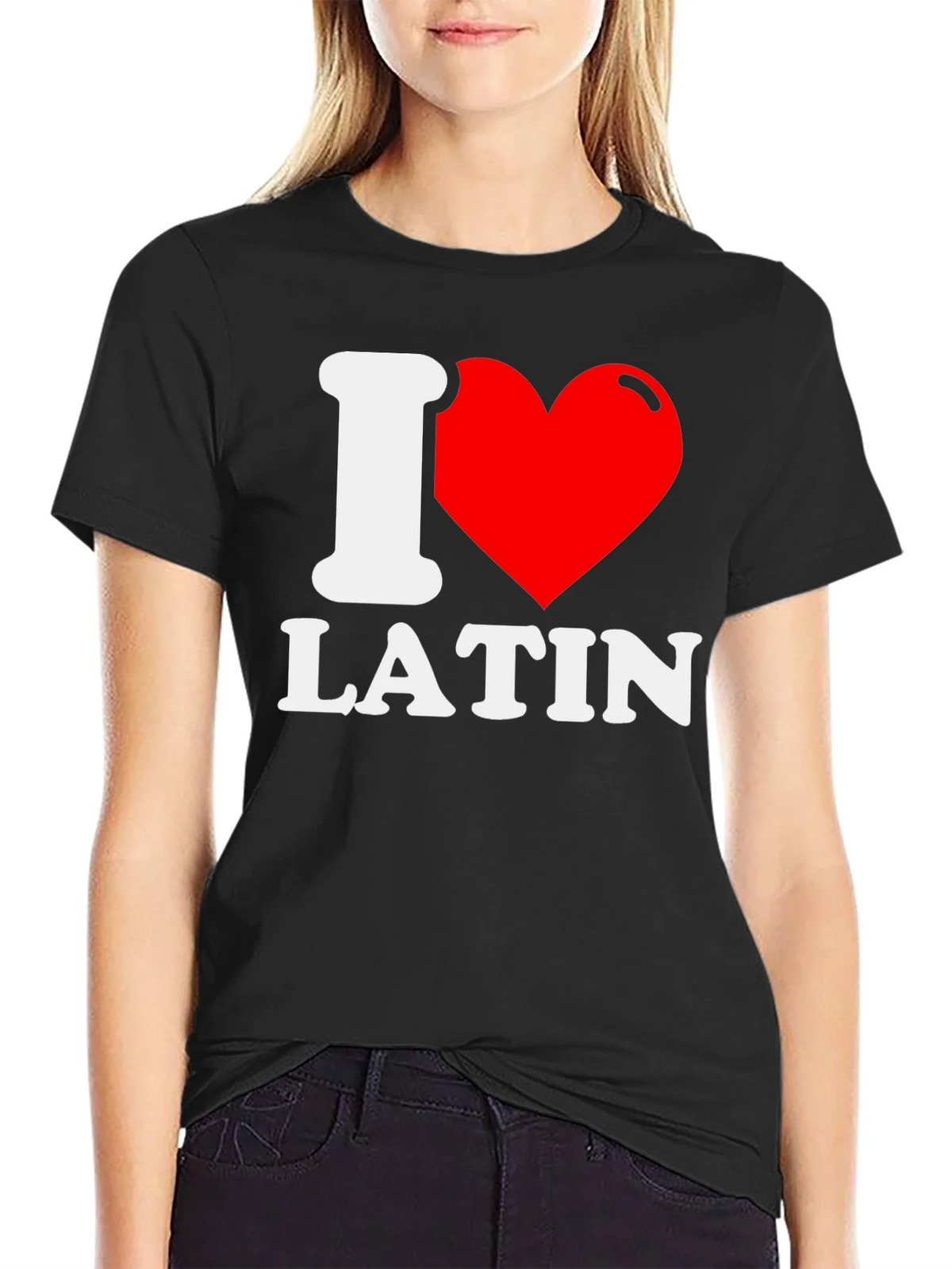 I Love Latin T-Shirt - Black Graphic Tee product image 2