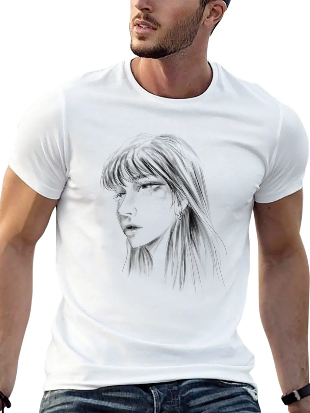 Black Graphic Tee - Anime Girl Design product image 12