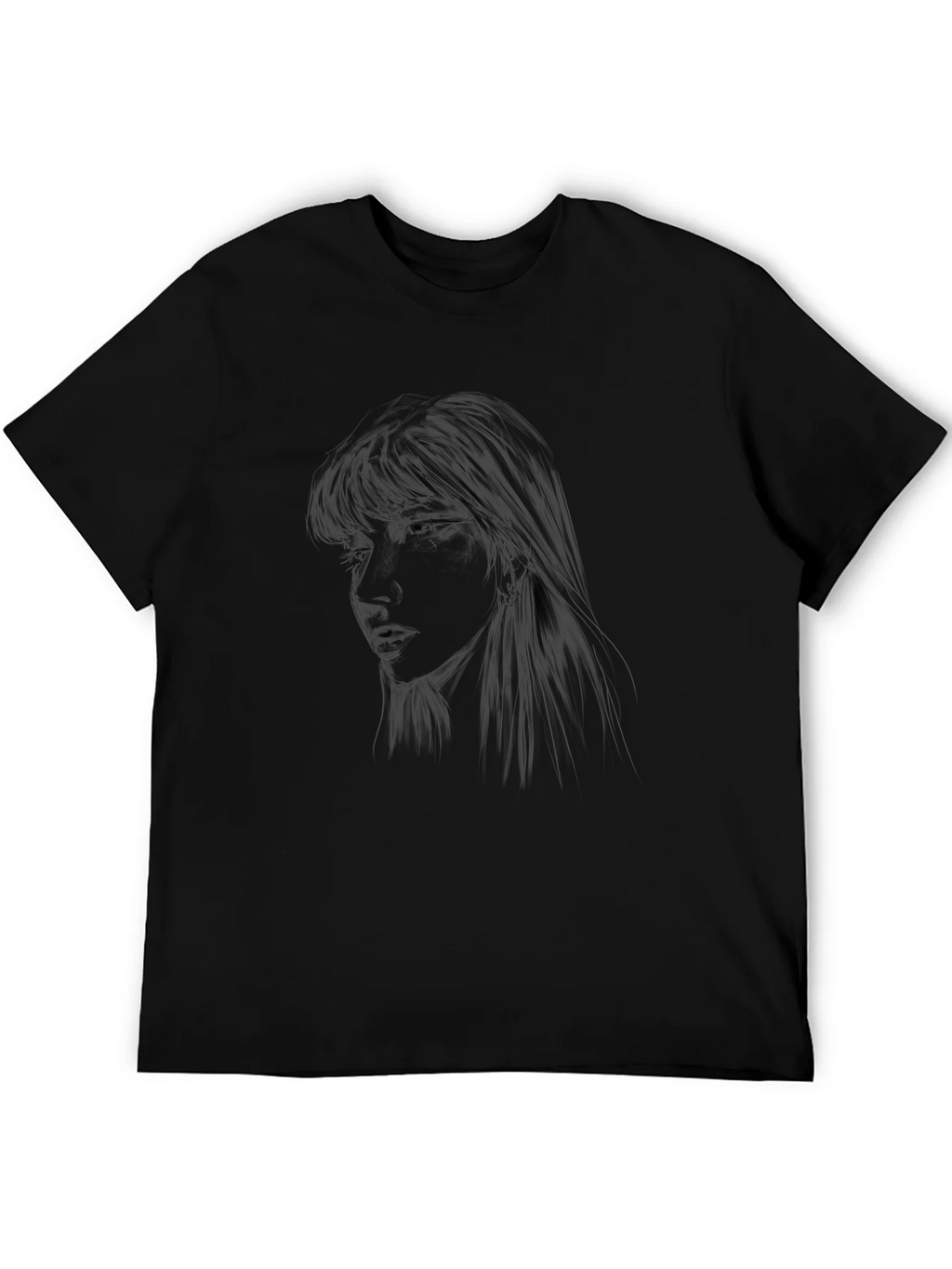 Black Graphic Tee - Anime Girl Design product image 5