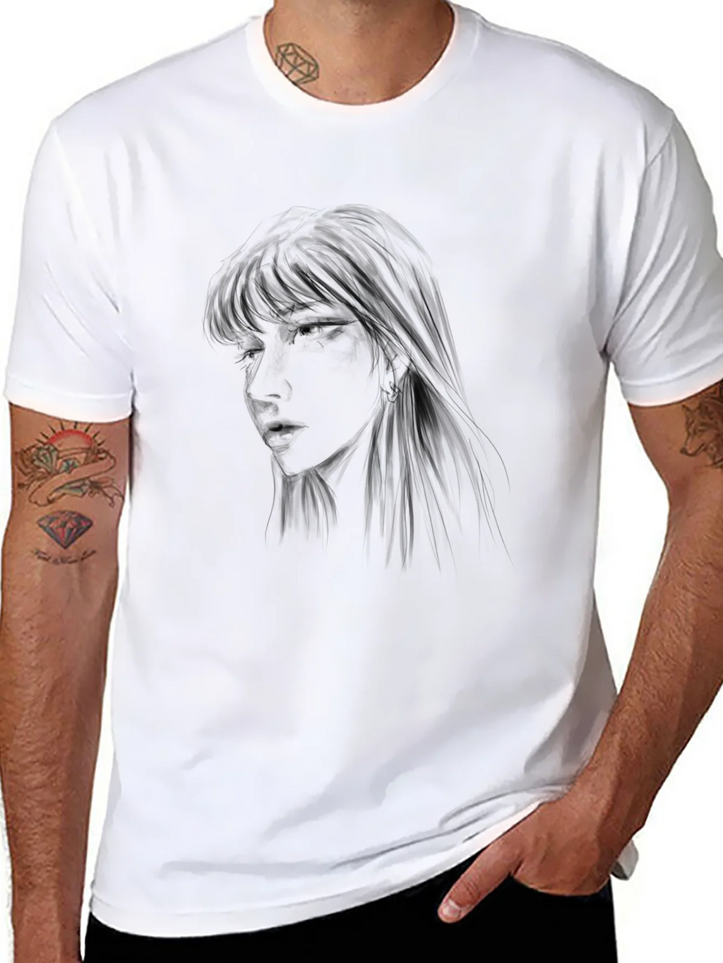Black Graphic Tee - Anime Girl Design product image 7
