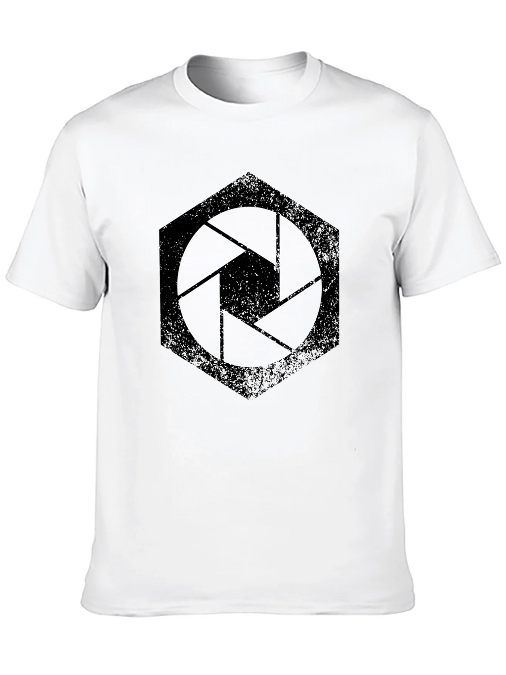 Hexagon Camera Aperture Graphic Tee - Black Cotton Shirt product image 9
