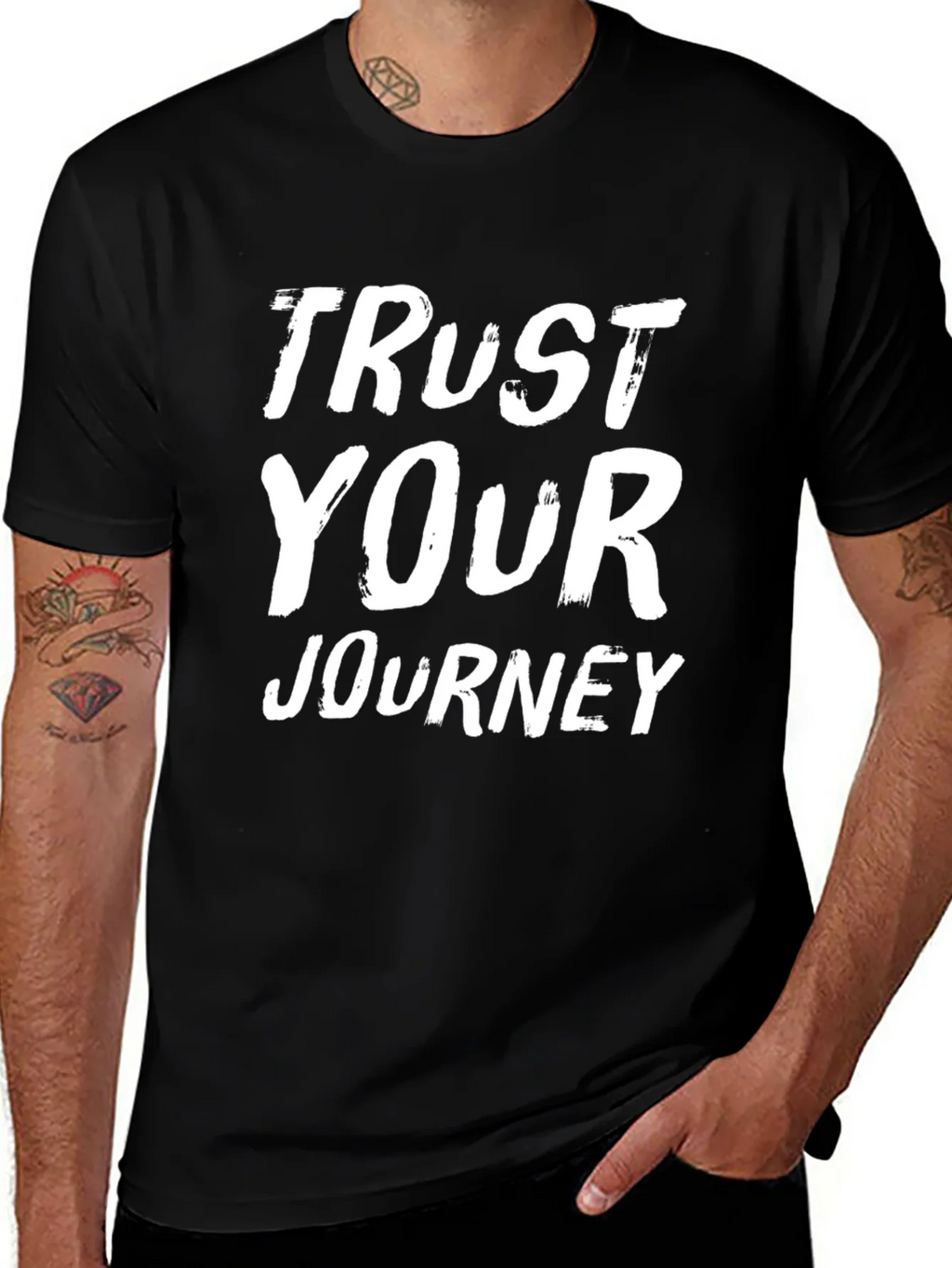 Trust Your Journey Graphic T-Shirt - Black product image 1