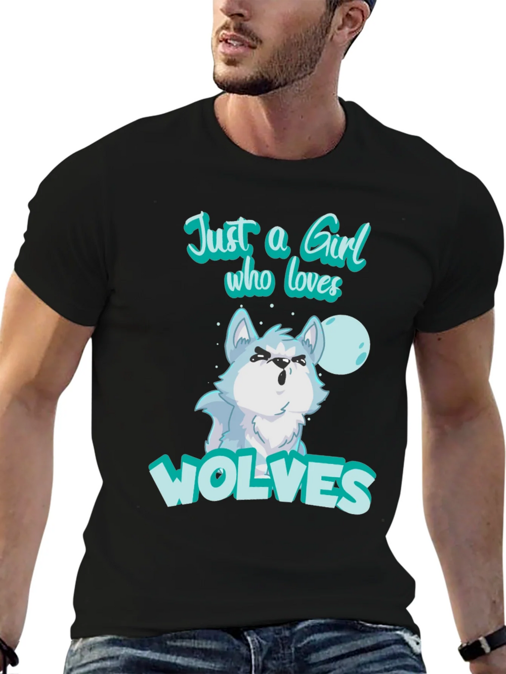 Just A Girl Who Loves Wolves T-Shirt product image 4