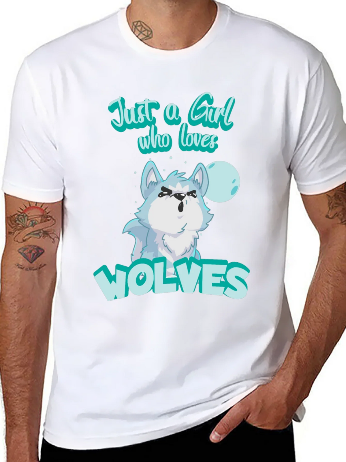Just A Girl Who Loves Wolves T-Shirt product image 5