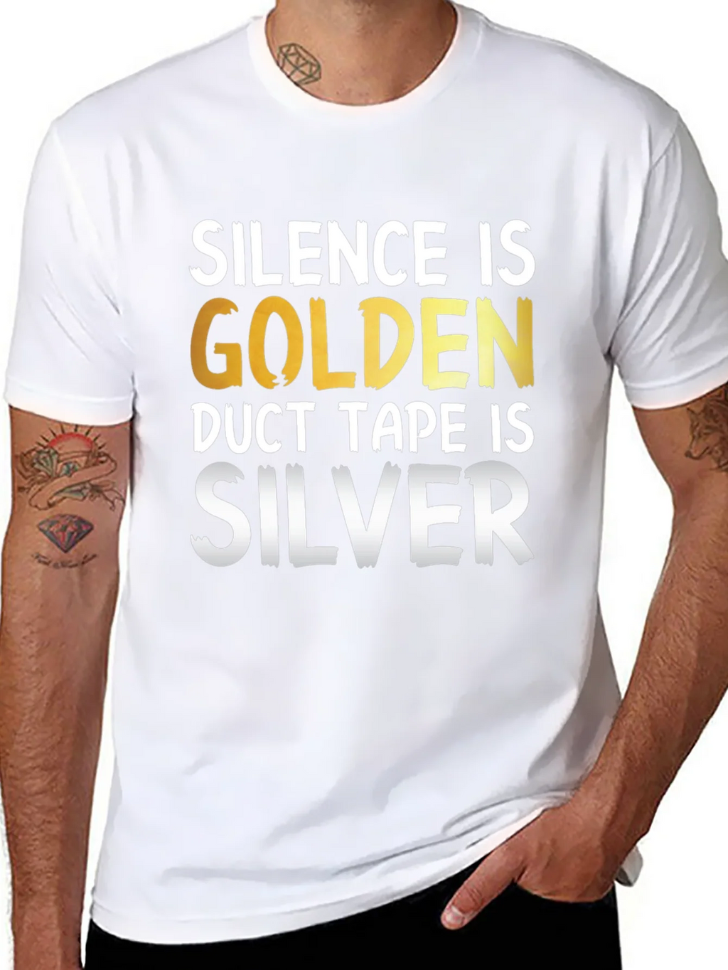 Silence is Golden Duct Tape is Silver Funny T-Shirt product image 1