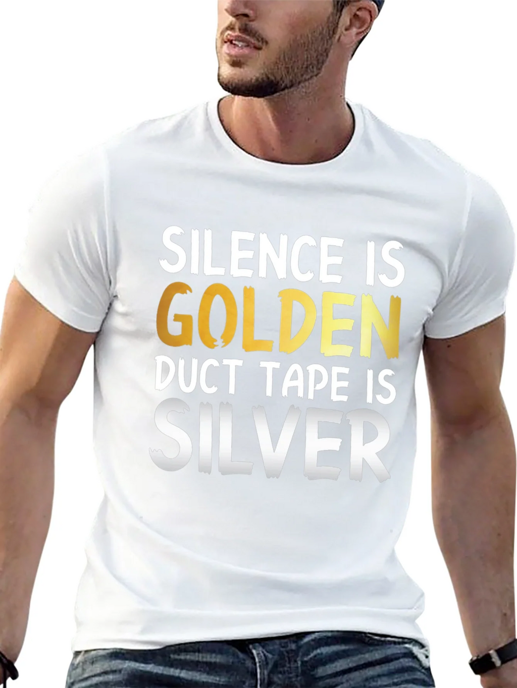 Silence is Golden Duct Tape is Silver Funny T-Shirt product image 2