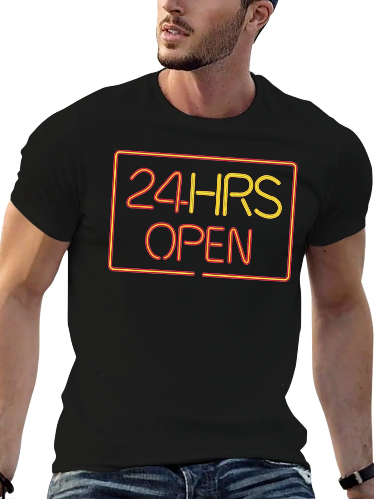 24 HRS Open Graphic Tee - Soft Black T-Shirt product image 5