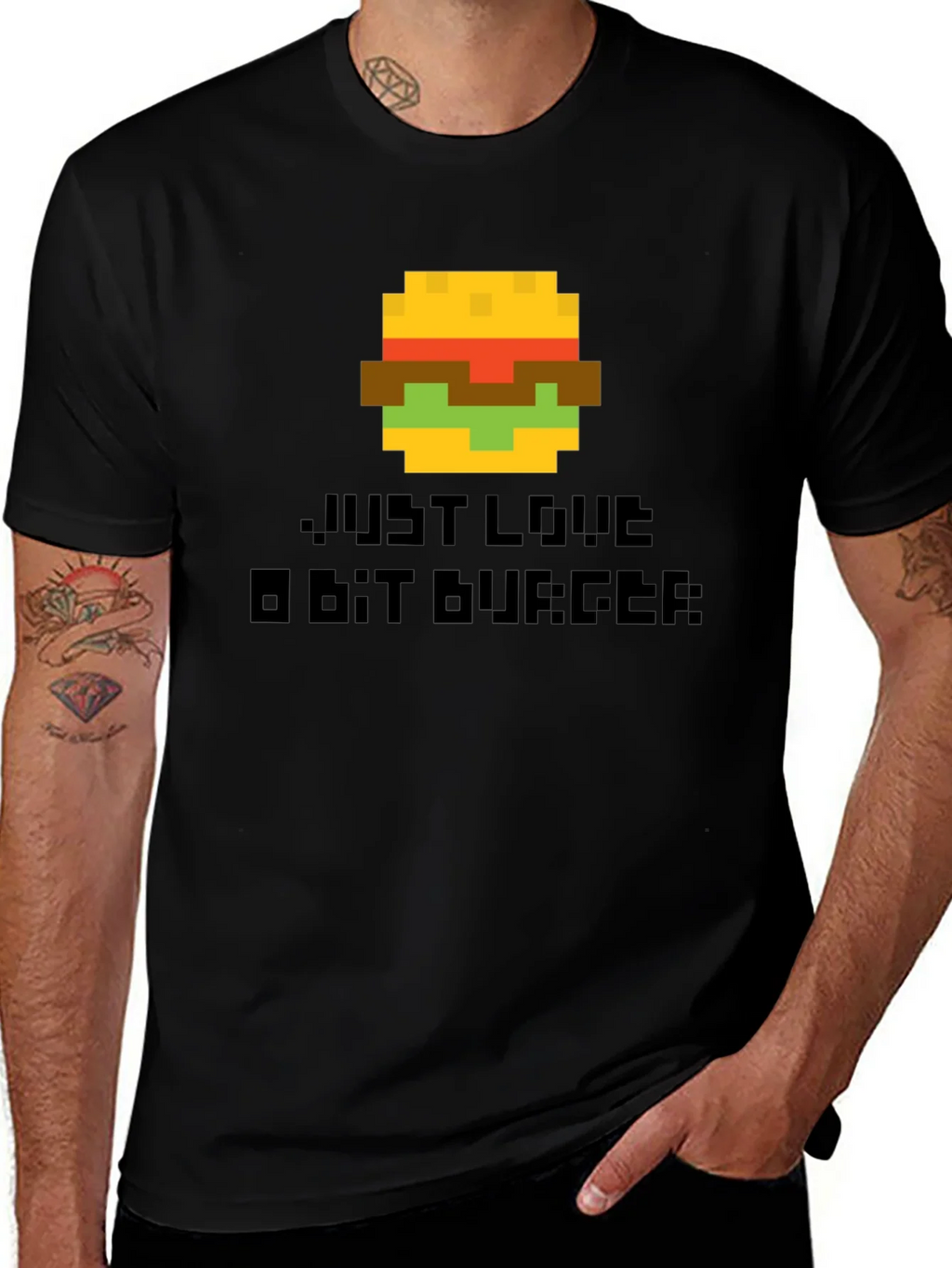 Pixel Burger Graphic T-Shirt - Gamer Style Tee product image 1