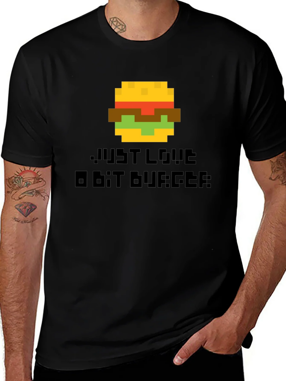 Pixel Burger Graphic T-Shirt - Gamer Style Tee product image 1