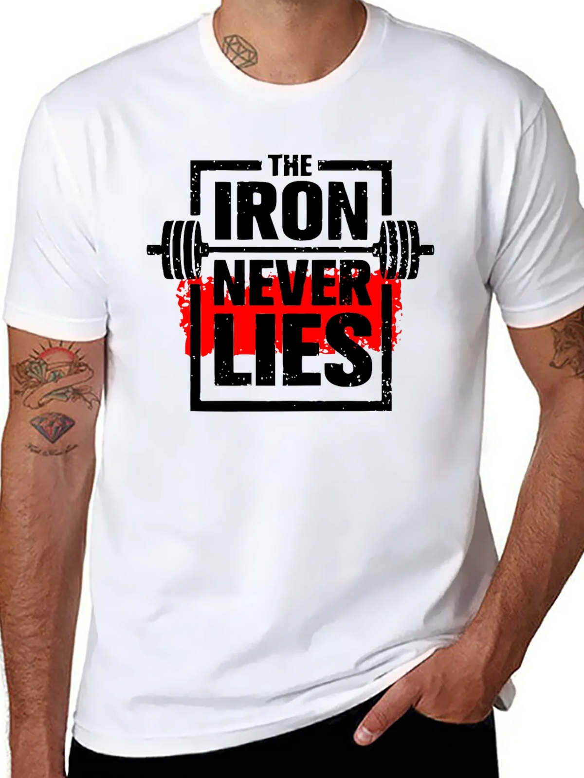 Iron Never Lies Gym T-Shirt | Black Graphic Tee product image 7