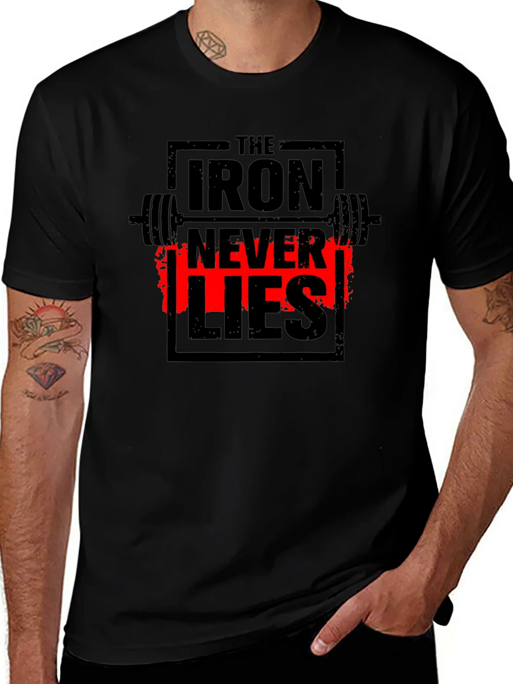 Iron Never Lies Gym T-Shirt | Black Graphic Tee product image 1