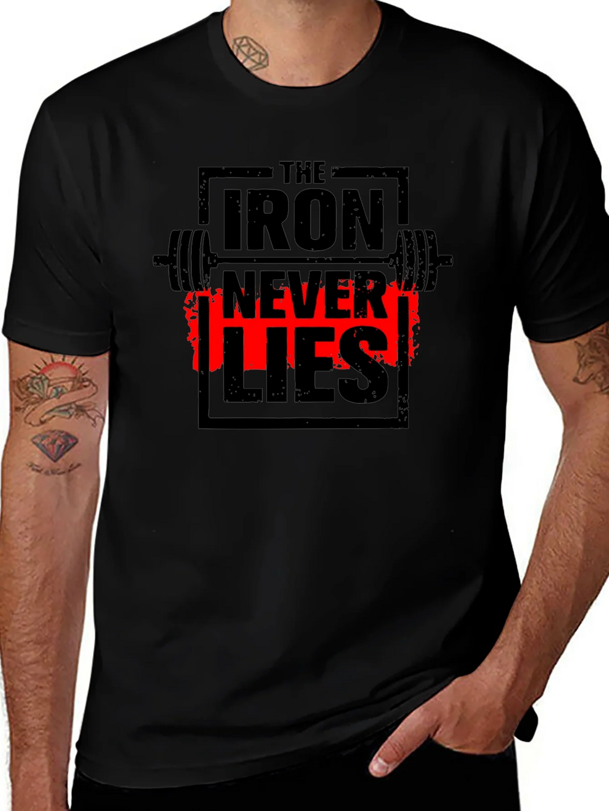 Iron Never Lies Gym T-Shirt | Black Graphic Tee product image 1