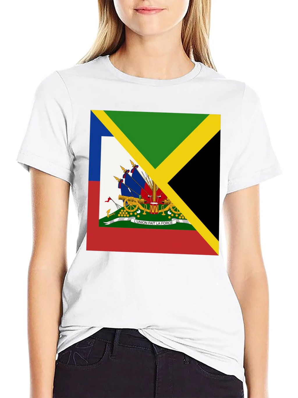 Haiti Jamaica Flag Graphic T-Shirt product image 8