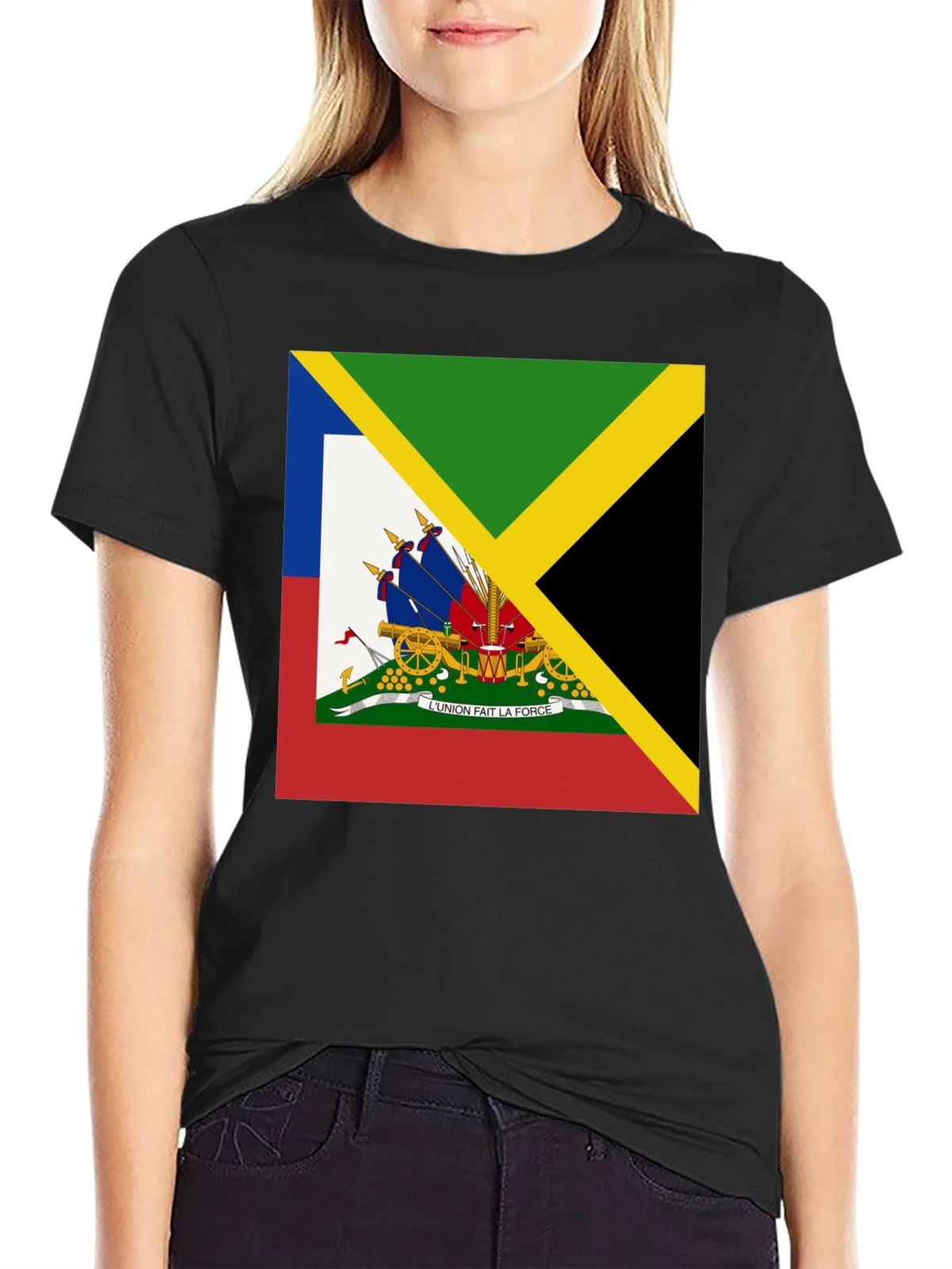Haiti Jamaica Flag Graphic T-Shirt product image 2