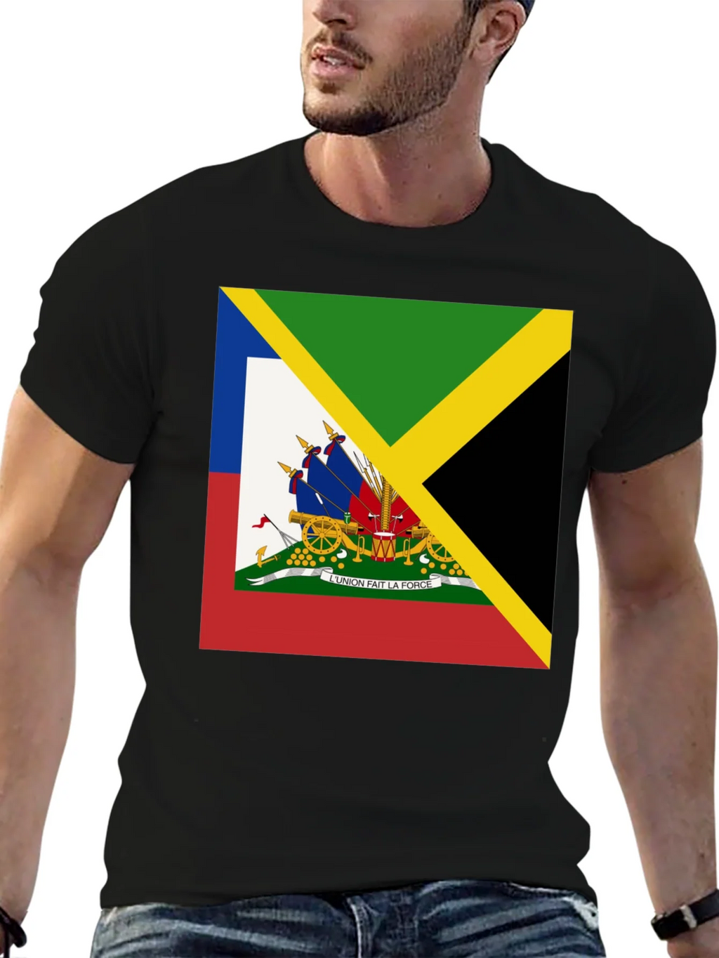 Haiti Jamaica Flag Graphic T-Shirt product image 6