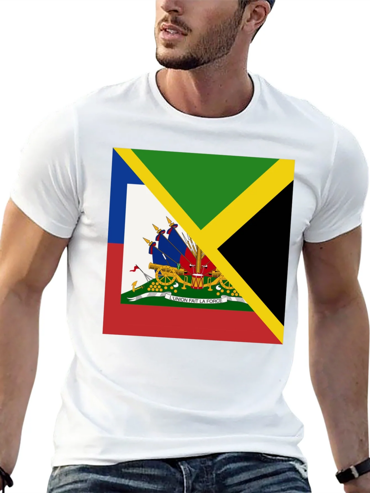 Haiti Jamaica Flag Graphic T-Shirt product image 12