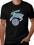 Rabbit & Egg Graphic Tee - Black Cotton T-Shirt product image 1