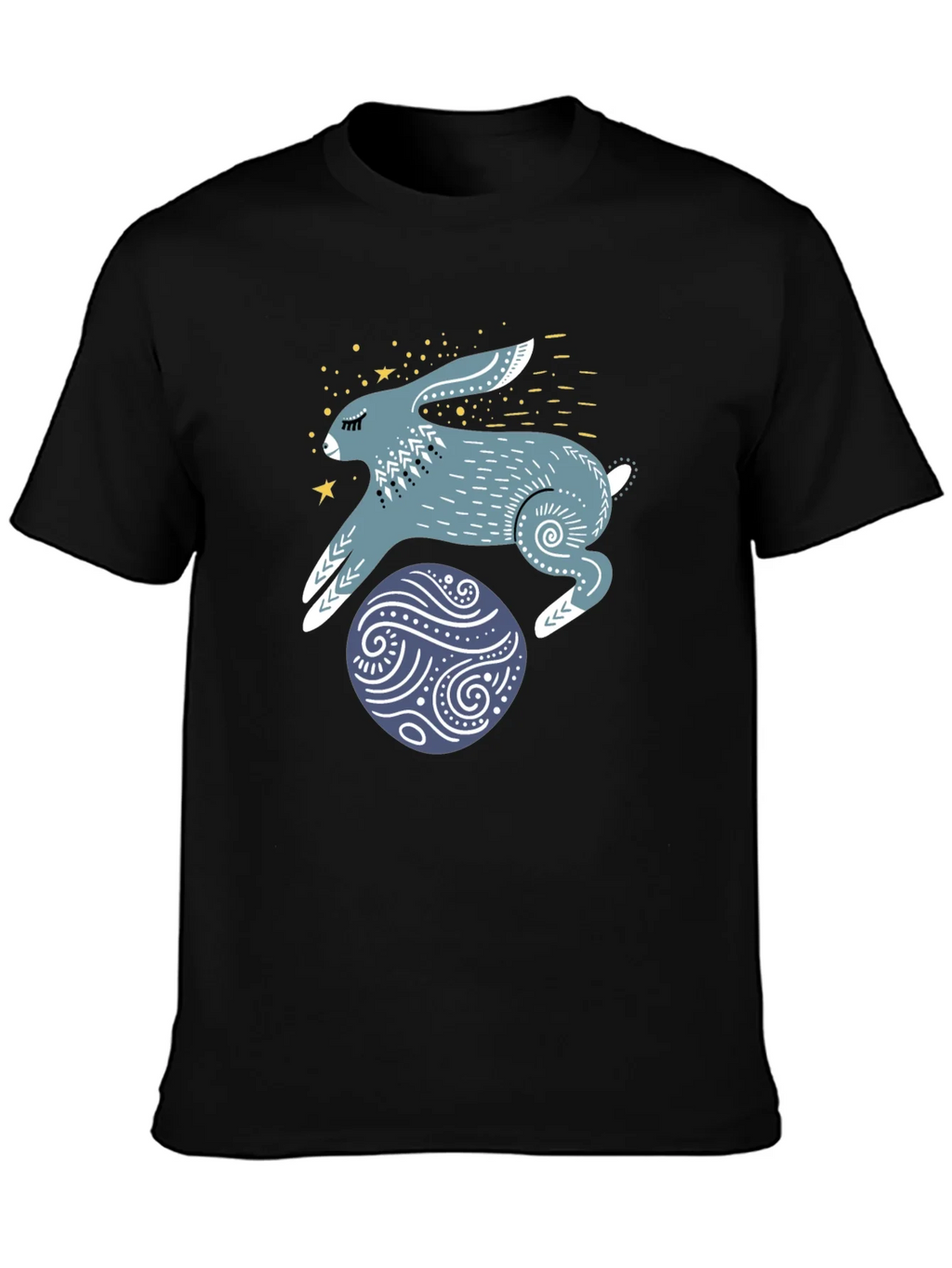 Rabbit & Egg Graphic Tee - Black Cotton T-Shirt product image 3