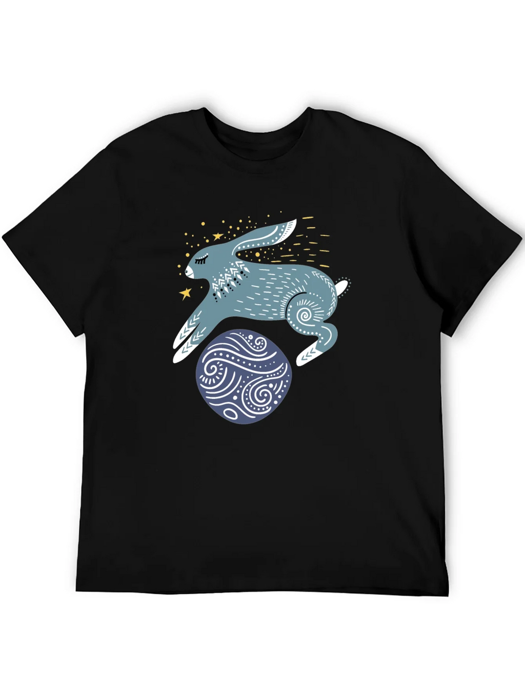 Rabbit & Egg Graphic Tee - Black Cotton T-Shirt product image 5