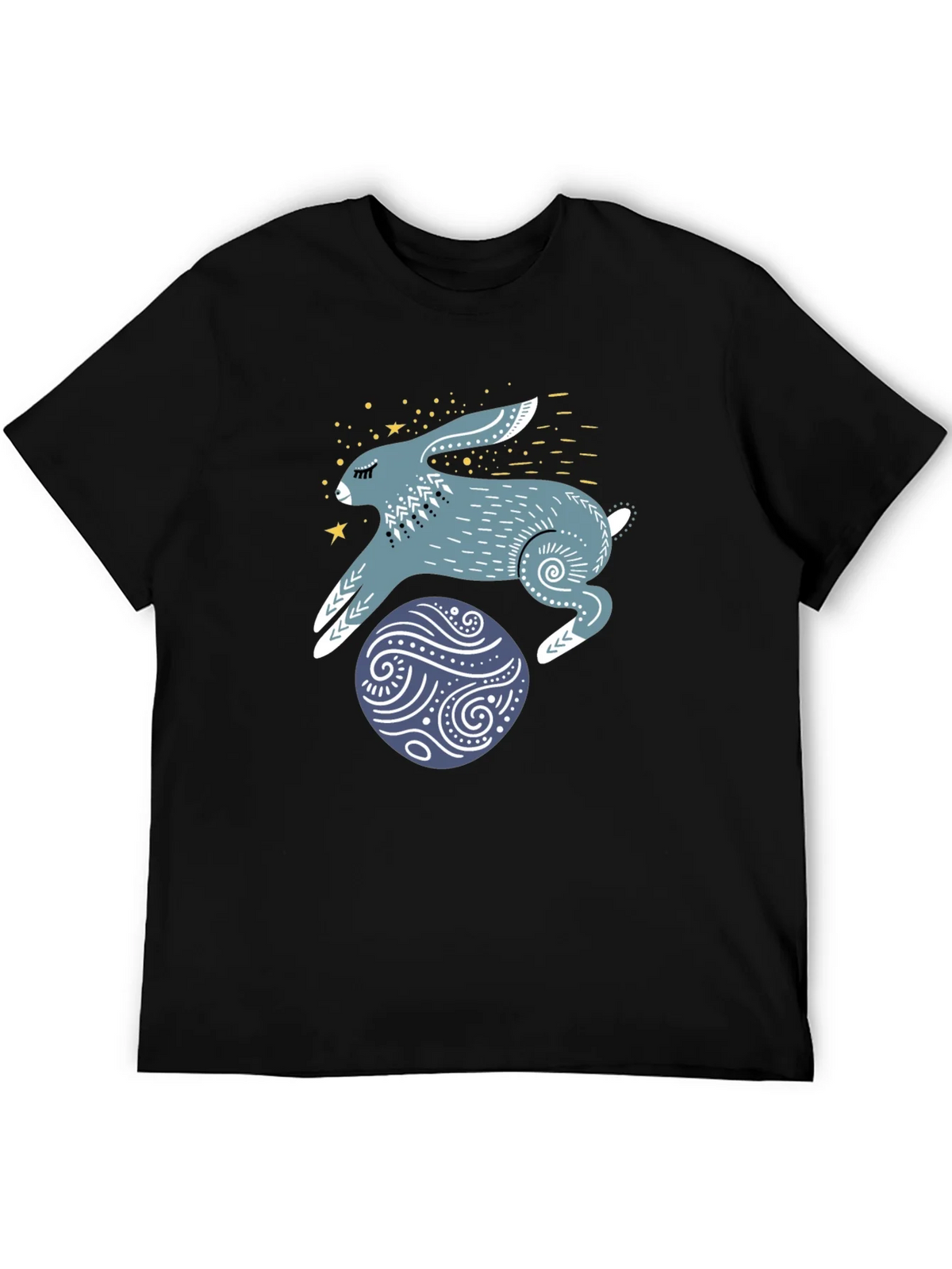 Rabbit & Egg Graphic Tee - Black Cotton T-Shirt product image 5