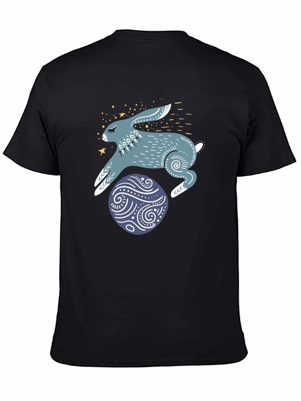 Rabbit & Egg Graphic Tee - Black Cotton T-Shirt product image 4