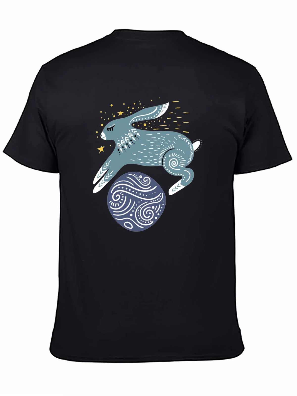 Rabbit & Egg Graphic Tee - Black Cotton T-Shirt product image 4