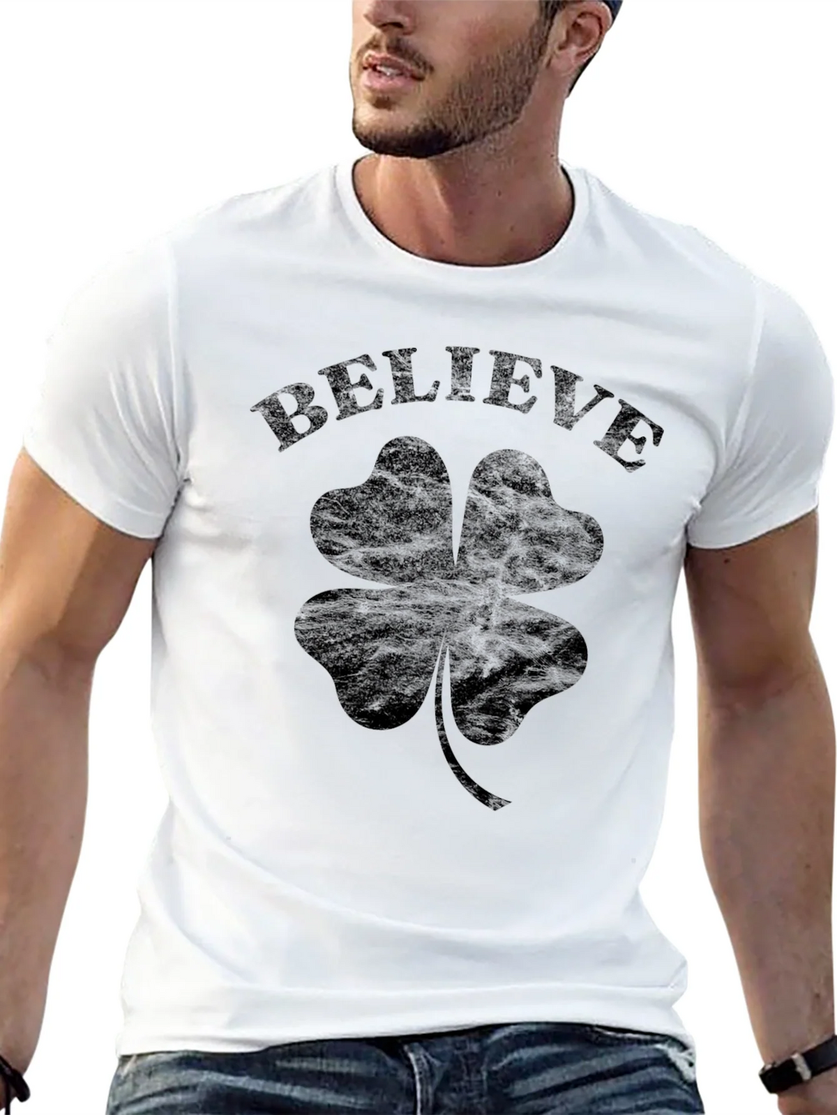 Believe Shamrock Clover T-Shirt product image 9
