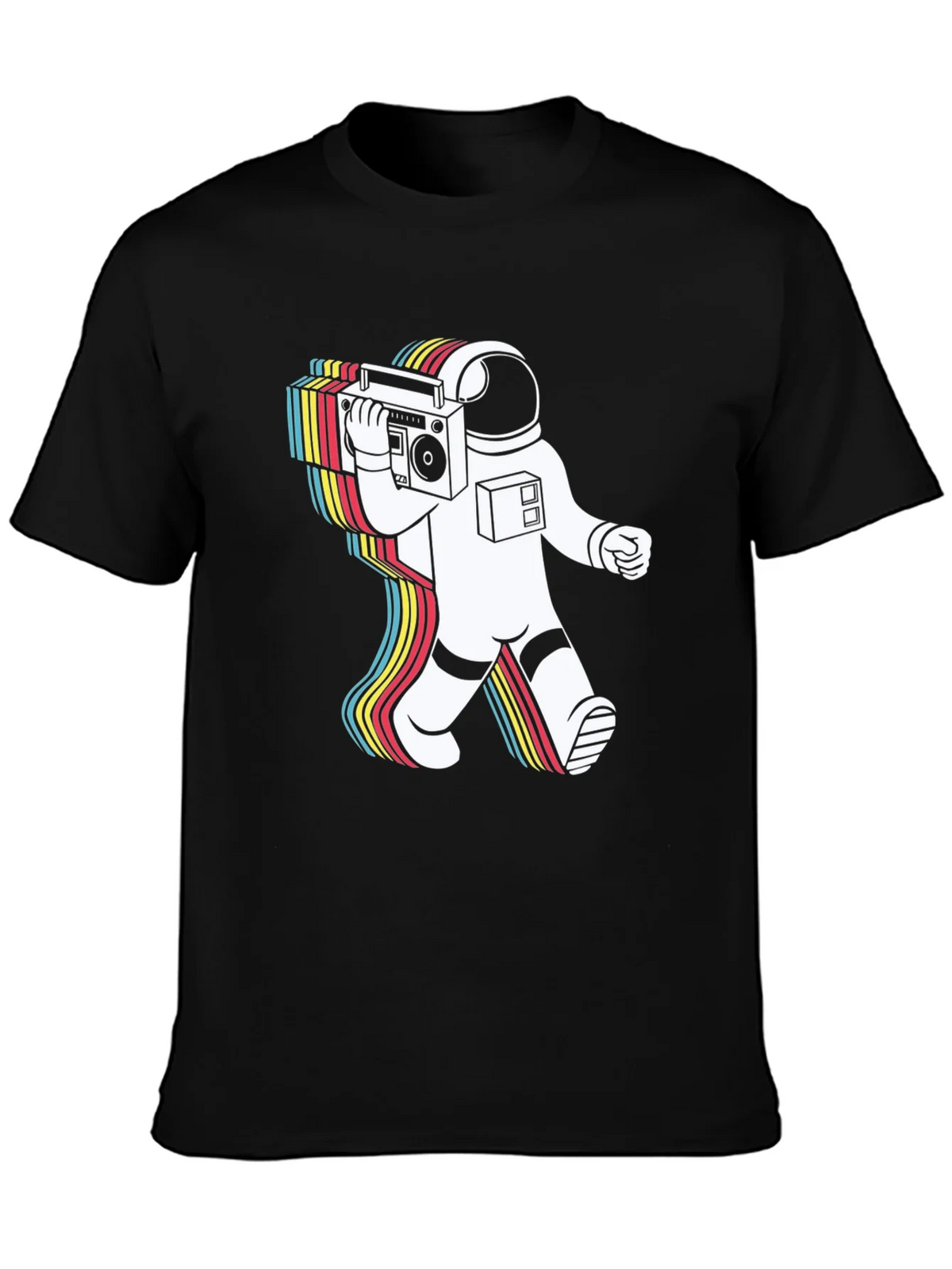 Retro Astronaut Boombox Graphic Tee - Black product image 2