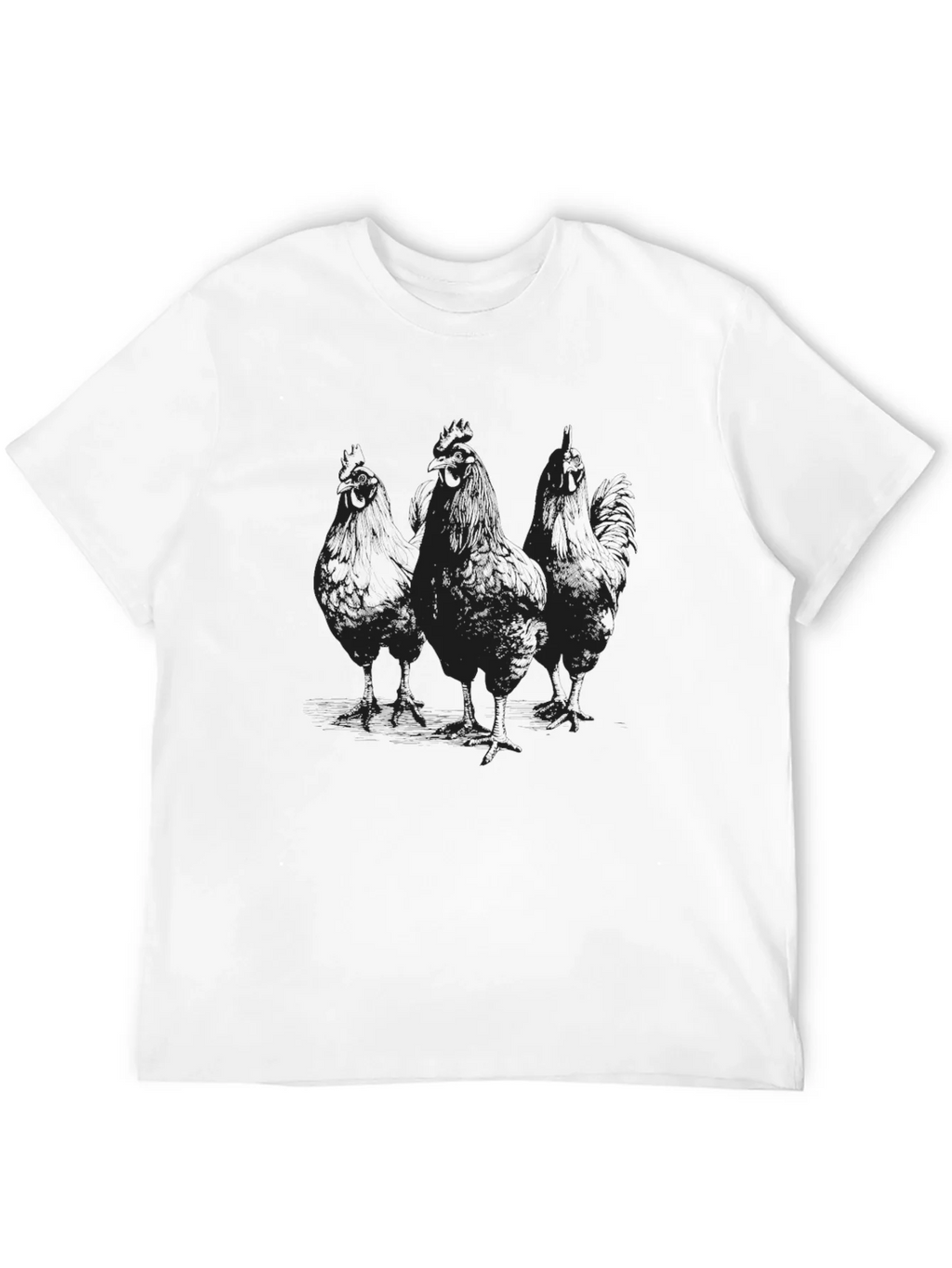 Mens Black Chicken Graphic T-Shirt product image 11
