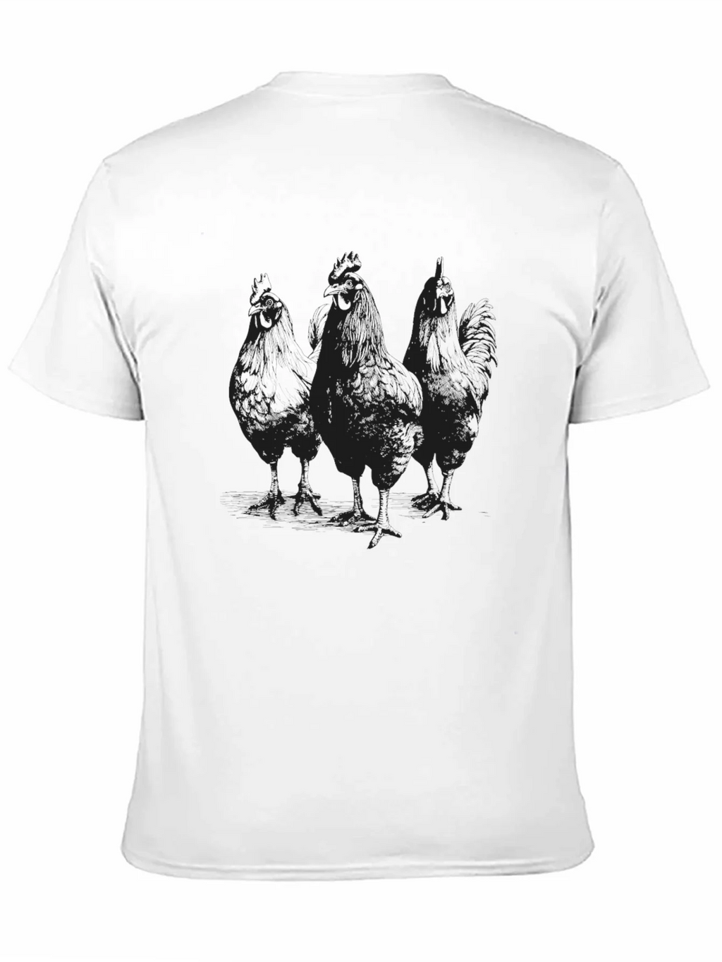 Mens Black Chicken Graphic T-Shirt product image 10