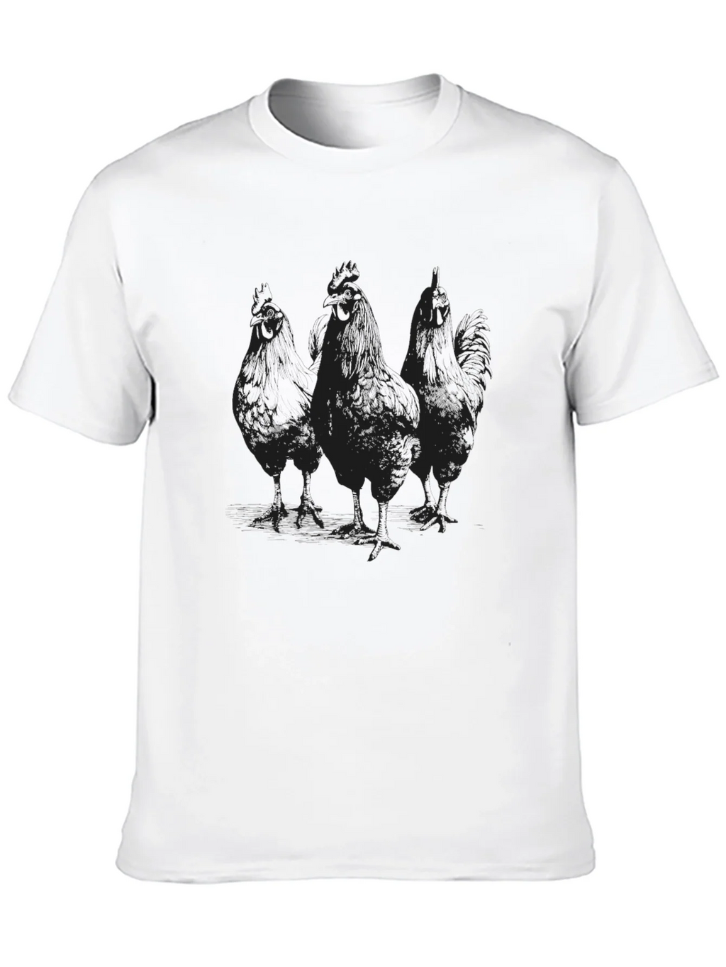 Mens Black Chicken Graphic T-Shirt product image 9