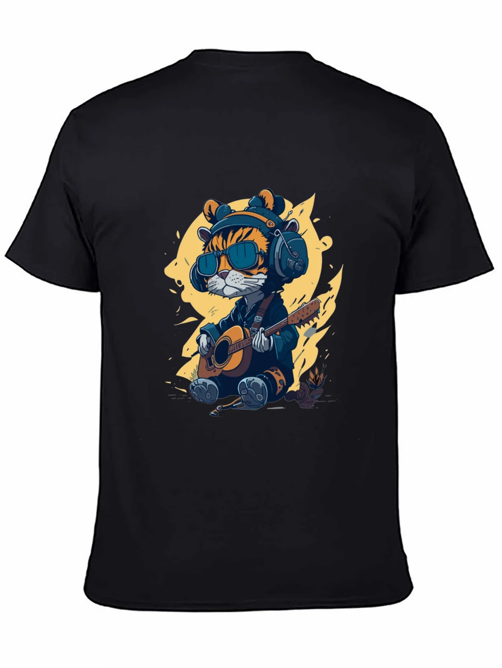 Cool Cat Guitar Player T-Shirt product image 4