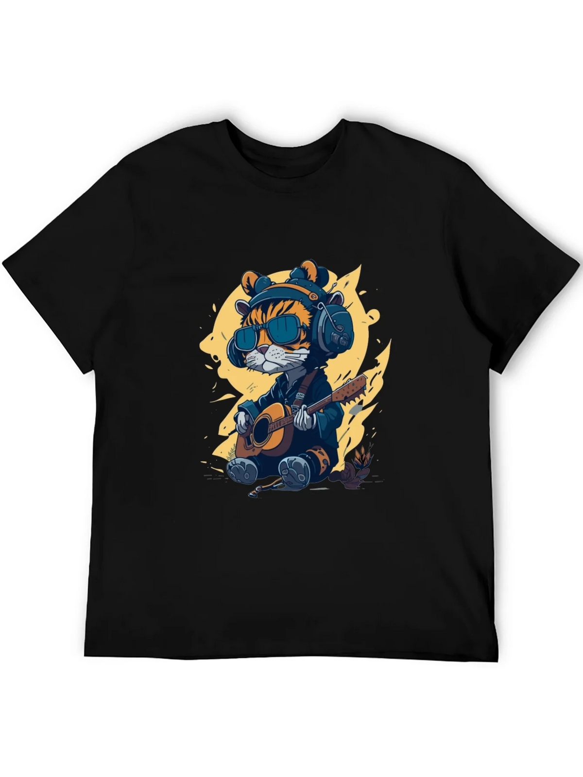 Cool Cat Guitar Player T-Shirt product image 5