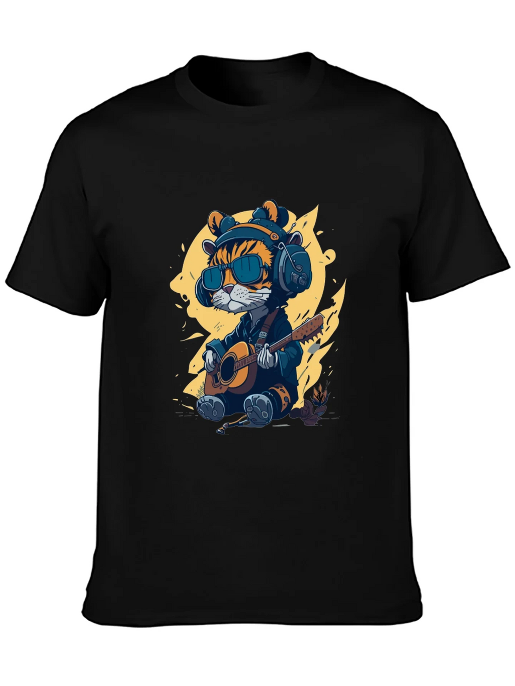 Cool Cat Guitar Player T-Shirt product image 3